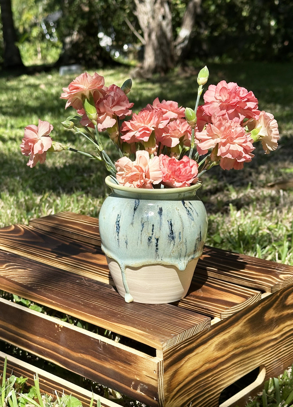 Aurora Green Drip Vase