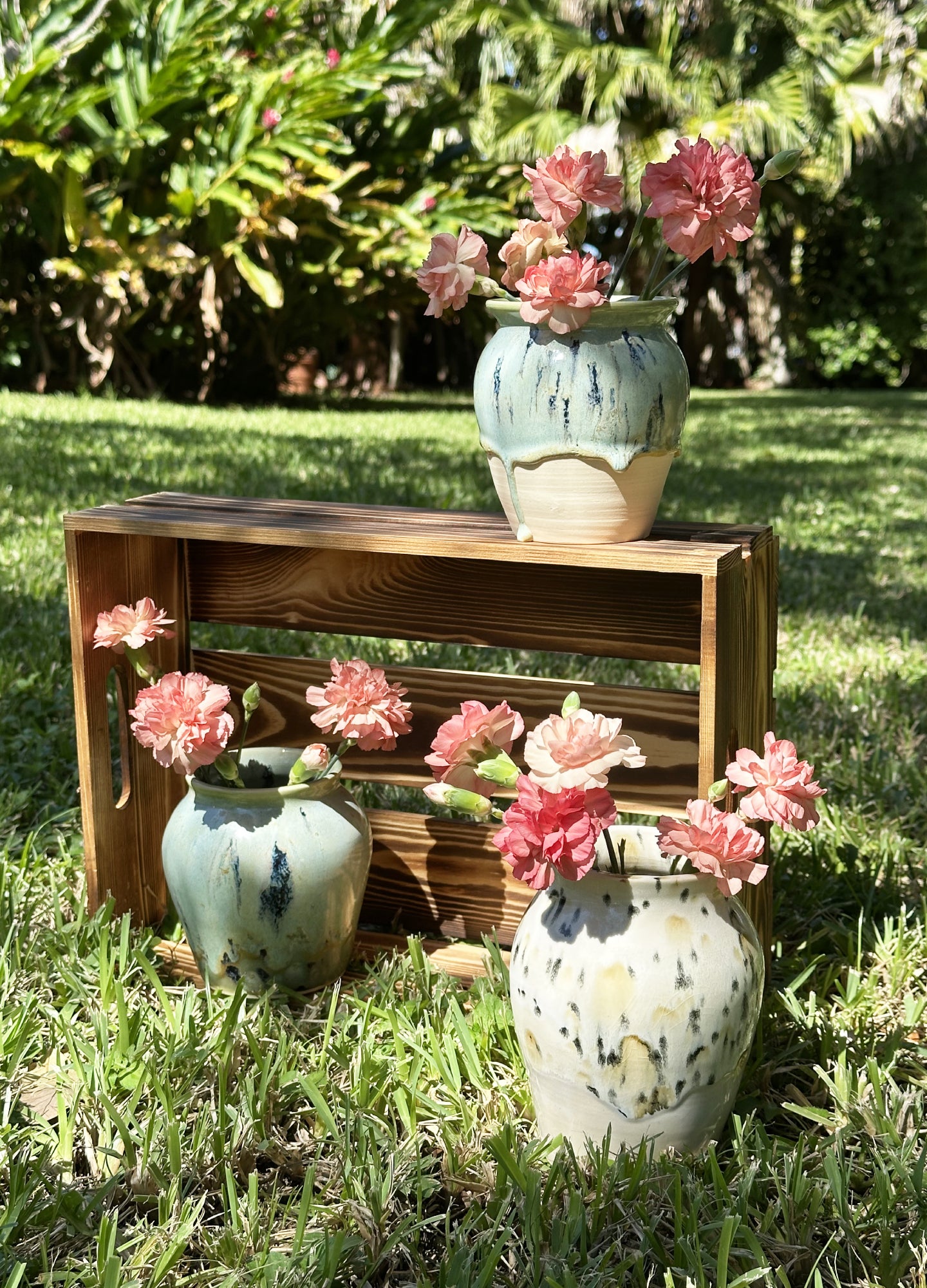 Aurora Green Drip Vase